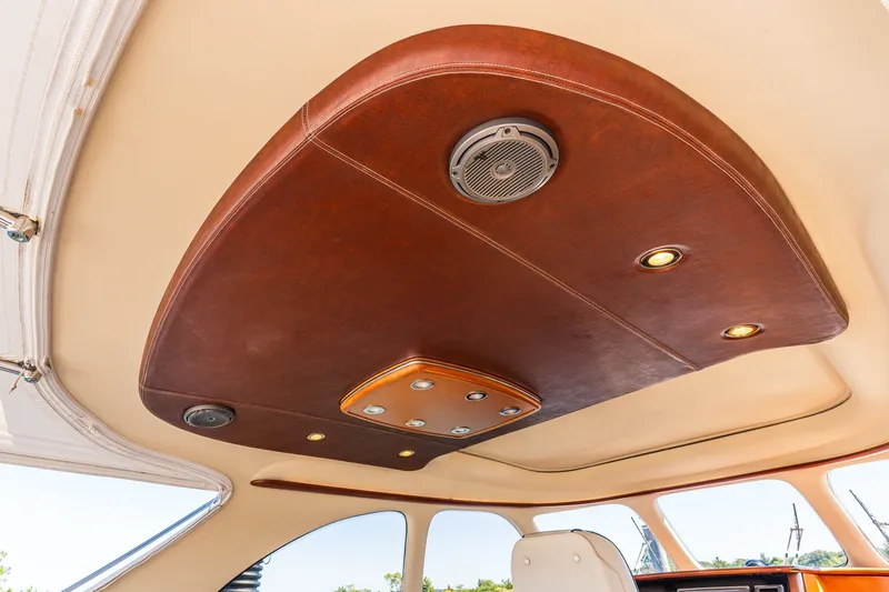 Slide: The Image of Interior ceiling of 2014 Zeelander Z44 yacht with leather finish and built-in lighting. - 37