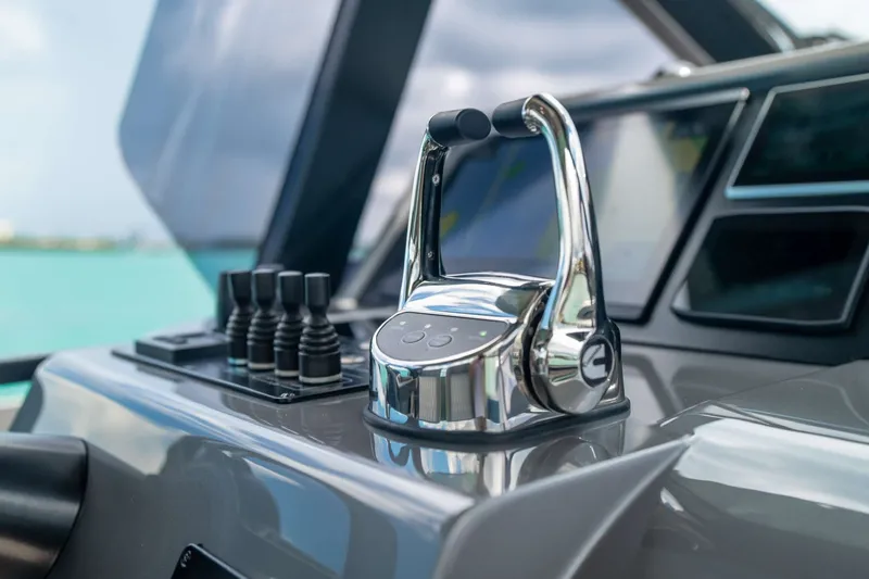 Slide: The Image of Control panel of 2024 Maori 46ft yacht with sleek design and modern technology. - 19