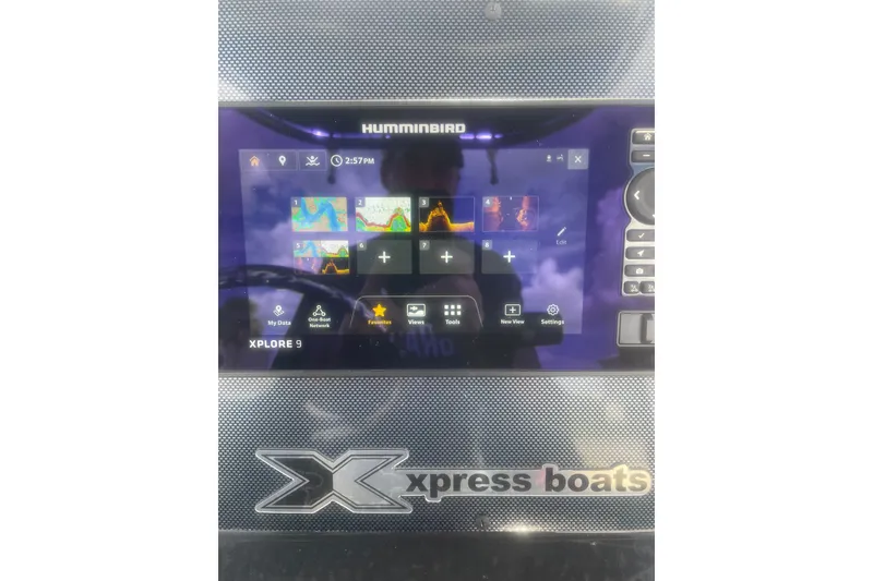 Slide: The Image of Touchscreen display on 2026 Xpress H22 boat, featuring Humminbird Xplore 9 interface. - 8