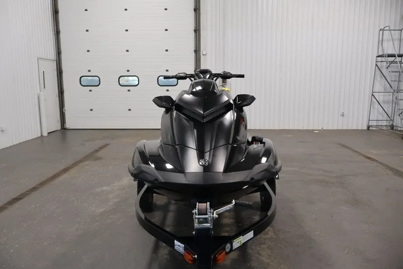 Slide: The Image of 2024 Yamaha WaveRunner GP SVHO in a garage, front view on a trailer. - 4