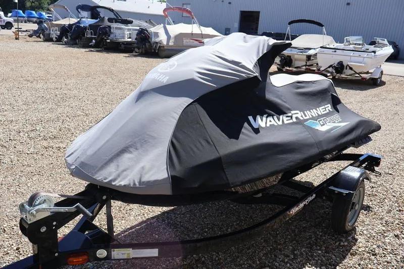Slide: The Image of 2024 Yamaha WaveRunner GP SVHO covered on trailer in outdoor lot. - 25