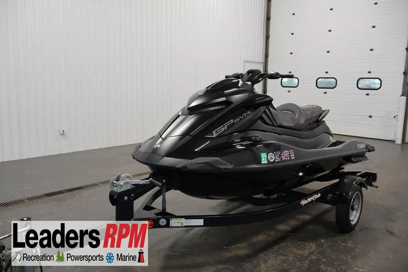The Image of 2024 Yamaha WaveRunner GP SVHO jet ski on trailer in showroom. - 1