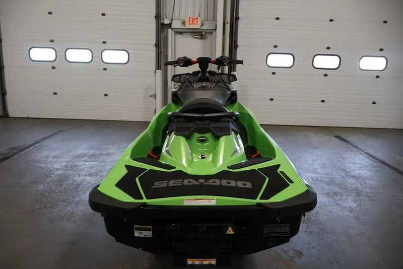 Slide: The Image of 2018 Sea-Doo GTR-X 230 jet ski in a garage, rear view. - 3