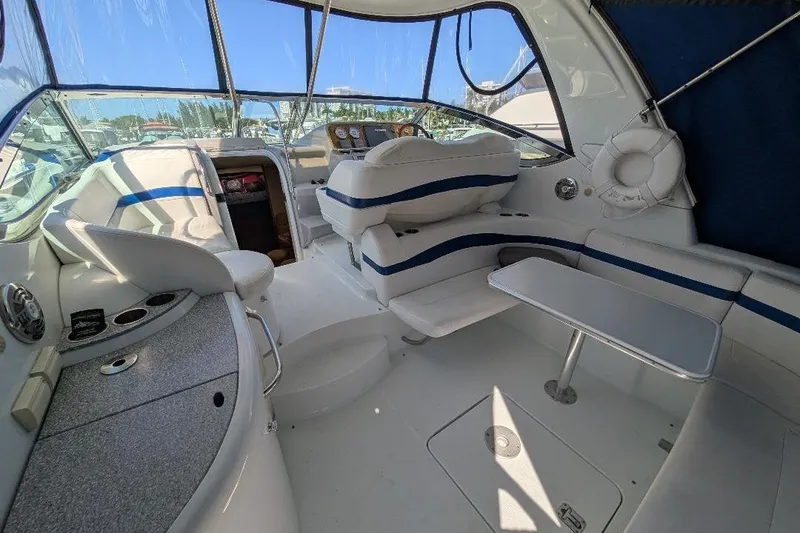 Slide: The Image of Interior of a 2008 Formula 40 Performance Cruiser, featuring seating and helm area. - 17