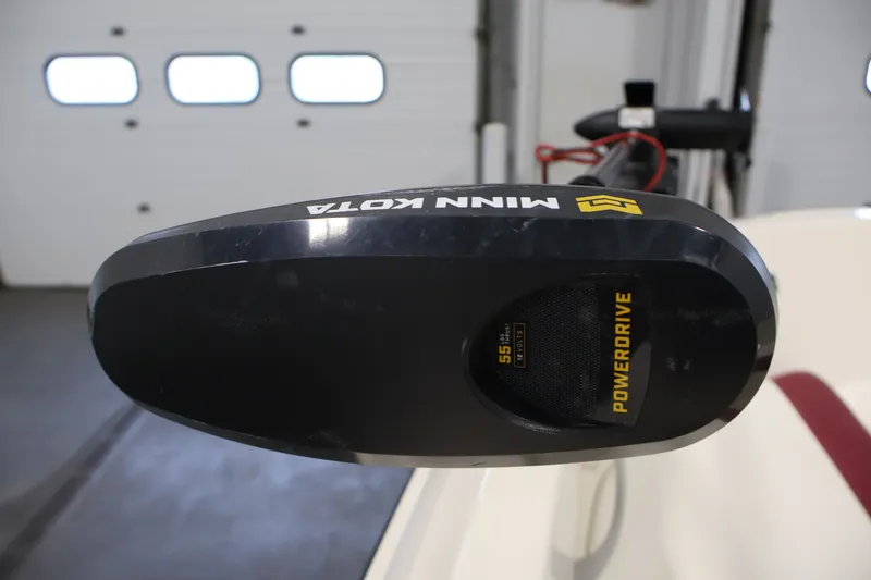 Slide: The Image of Minn Kota PowerDrive motor on 2015 Bayliner Element 180 XL boat. - 12