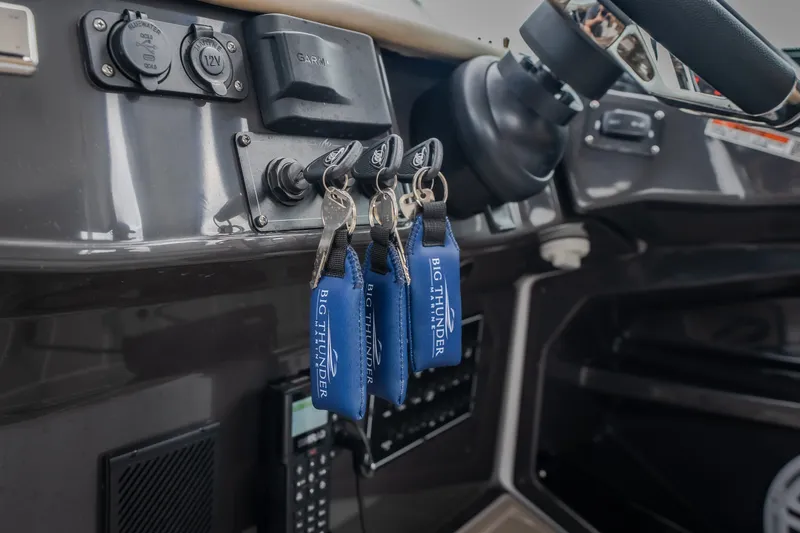 Slide: The Image of Dashboard of 2025 Monterey 385SS Super Sport with keys and controls. - 20