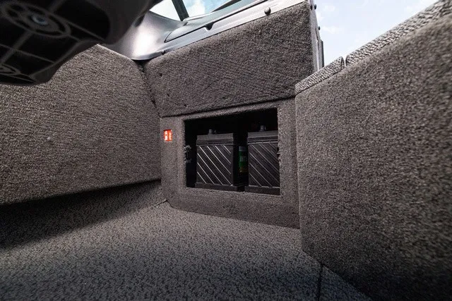 Slide: The Image of Interior view of a boat with two batteries in a compartment. - 4