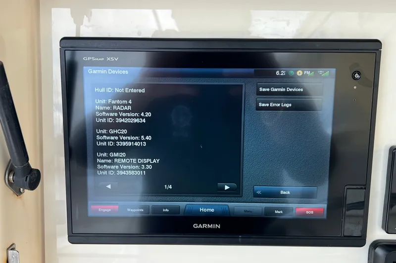 Slide: The Image of Garmin GPSMAP XSV display on 2007 SeaVee 340B Open boat showing device information. - 36