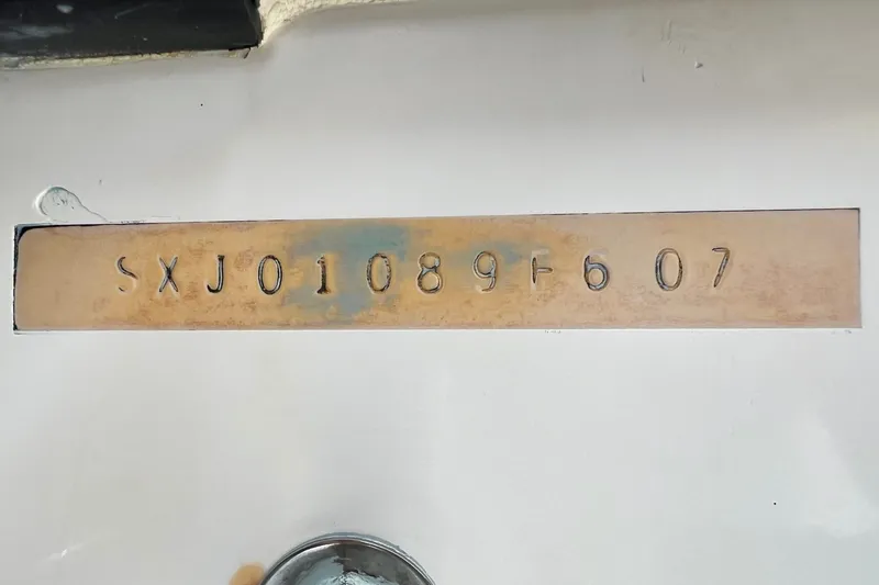 Slide: The Image of Hull identification number on 2007 SeaVee 340B Open boat. - 5