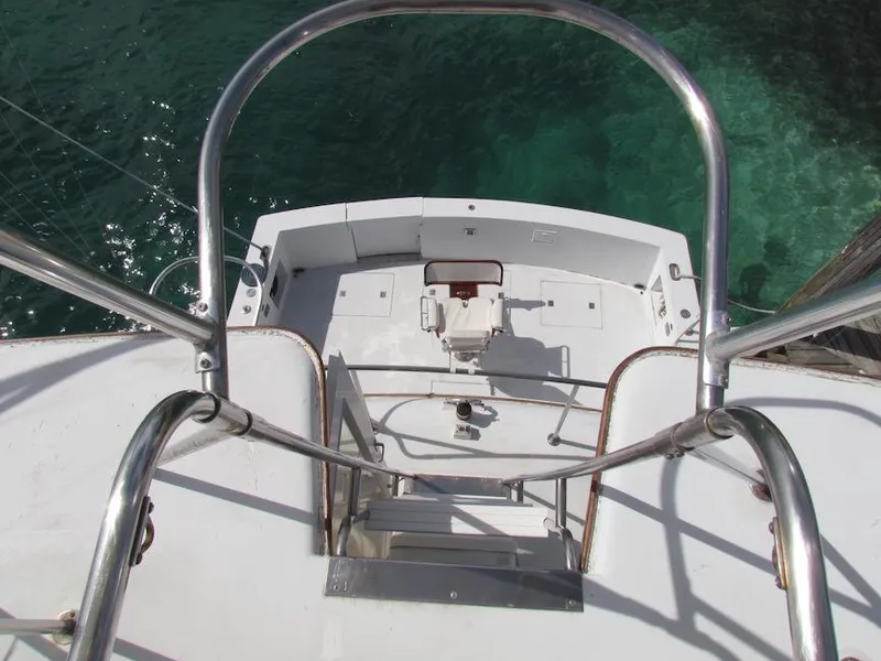 Slide: The Image of View from the deck of a 1972 Hargrave 67 Motor Yacht, overlooking the ocean. - 5
