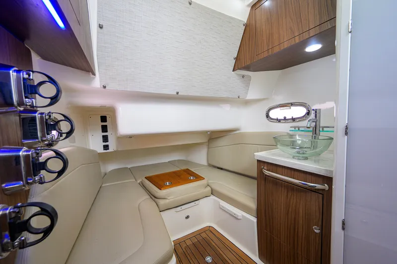 Slide: The Image of Luxurious interior of 2018 Boston Whaler 380 Outrage with seating and modern amenities. - 40