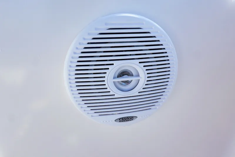 Slide: The Image of Clarion speaker on 2003 Tiara Yachts 2900 Coronet, white grille design. - 28