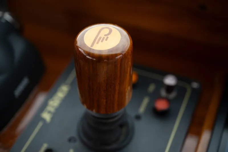 Slide: The Image of Wooden gear lever of a 2009 Hinckley Picnic Boat 37 MKIII. - 14