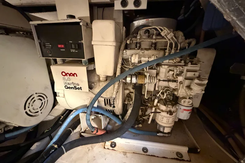 Slide: The Image of Onan 8.0 Marine GenSet in 1989 Chris-Craft 427 Catalina engine room. - 51