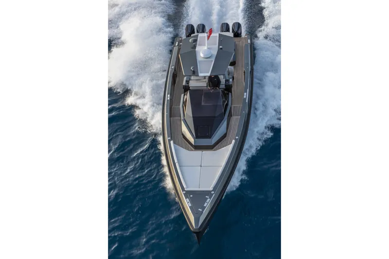 Slide: The Image of 2026 Wally wallytender48X luxury yacht cruising on open water. - 7