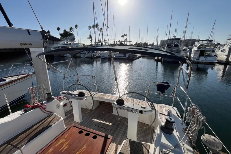 Slide: The Image of Sailing yacht Bavaria Vision 46, 2013 model, docked in a sunny marina. - 8