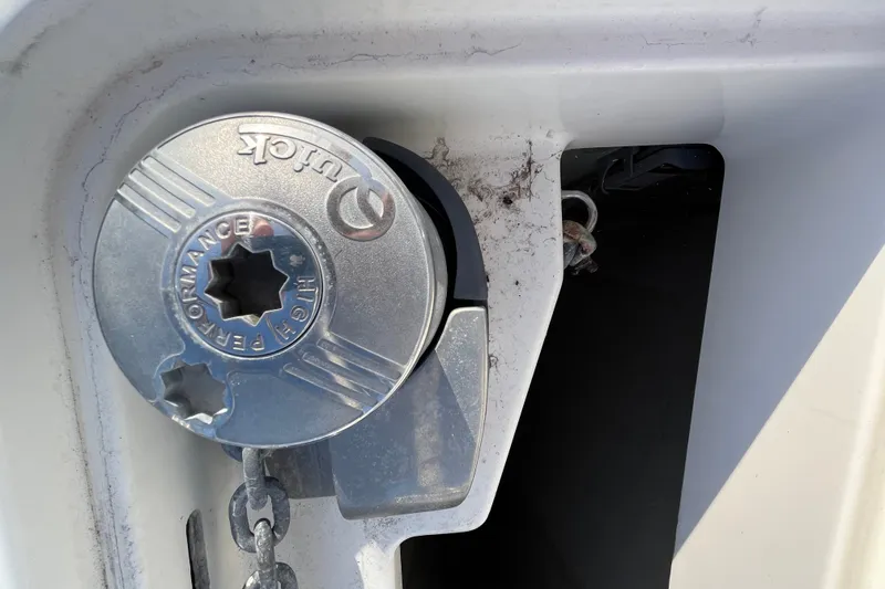 Slide: The Image of Anchor chain mechanism on 2013 Bavaria Vision 46 yacht deck. - 5