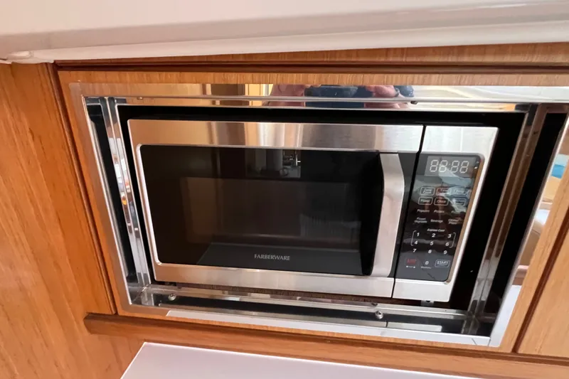 Slide: The Image of Built-in microwave in 2013 Bavaria Vision 46 yacht kitchen. - 26