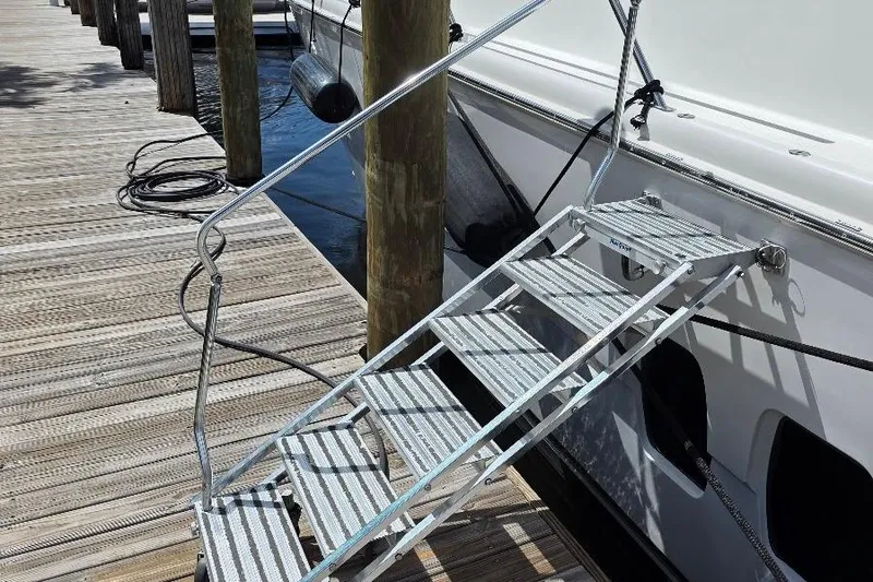 Slide: The Image of Aluminum gangway connecting dock to 2008 Neptunus Flybridge MY yacht. - 173