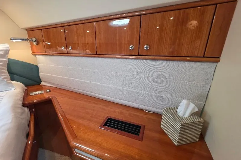 Slide: The Image of Luxurious 2008 Neptunus Flybridge MY cabin interior with wood cabinetry and elegant design. - 130