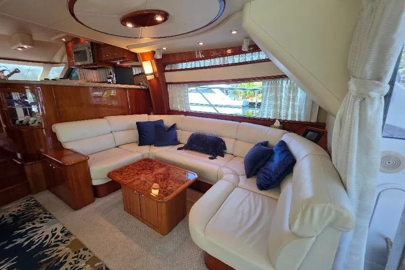 Slide: The Image of Luxurious interior of 2008 Neptunus Flybridge MY yacht with plush seating and elegant decor. - 82