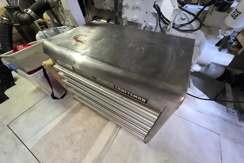Slide: The Image of Toolbox in the engine room of a 2008 Neptunus Flybridge MY yacht. - 157