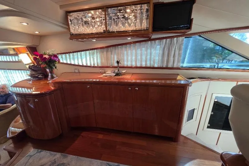 Slide: The Image of Luxurious interior of 2008 Neptunus Flybridge MY yacht with elegant wood cabinetry. - 71