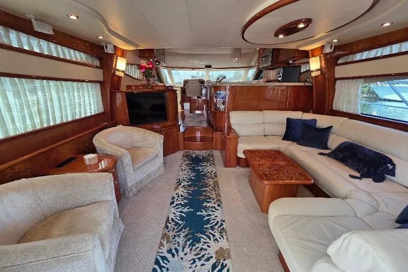 Slide: The Image of Luxurious 2008 Neptunus Flybridge MY yacht interior with elegant seating and decor. - 52