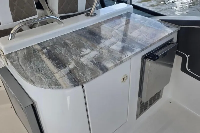 Slide: The Image of Luxurious marble countertop on 2008 Neptunus Flybridge MY yacht, featuring sleek design elements. - 28