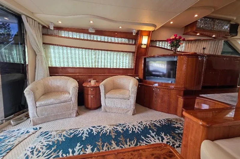 Slide: The Image of Luxurious interior of 2008 Neptunus Flybridge MY yacht with elegant seating and wood finishes. - 86