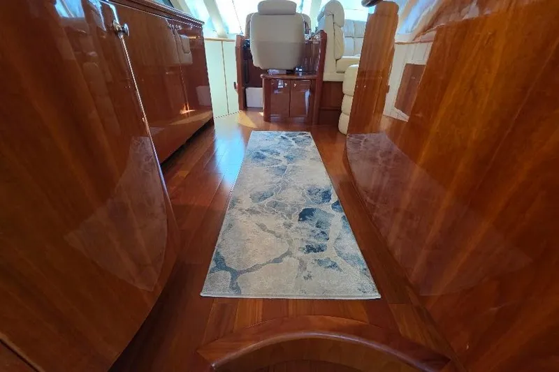 Slide: The Image of Luxurious interior of 2008 Neptunus Flybridge MY yacht with polished wood and elegant rug. - 91
