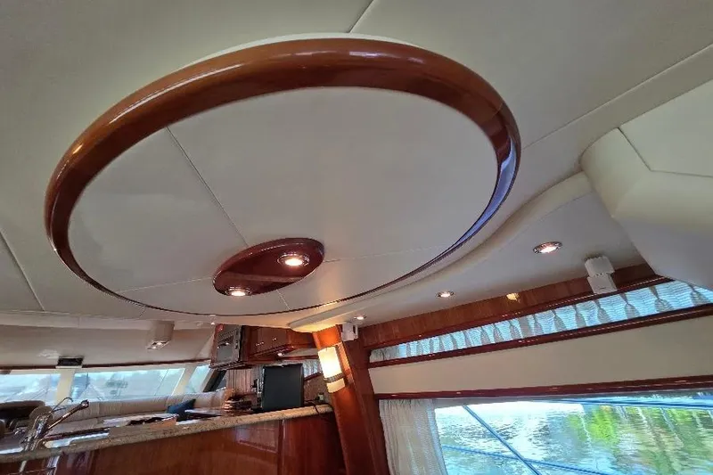 Slide: The Image of Interior of 2008 Neptunus Flybridge MY yacht with elegant ceiling design. - 98