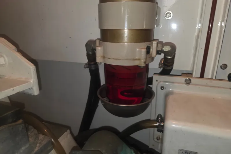 Slide: The Image of Fuel filter system in a 2002 Neptunus 56 Flybridge engine room. - 31