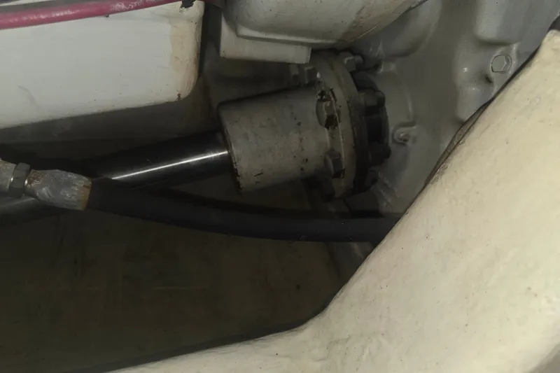 Slide: The Image of Engine component of a 2002 Neptunus 56 Flybridge yacht, showing mechanical details. - 46