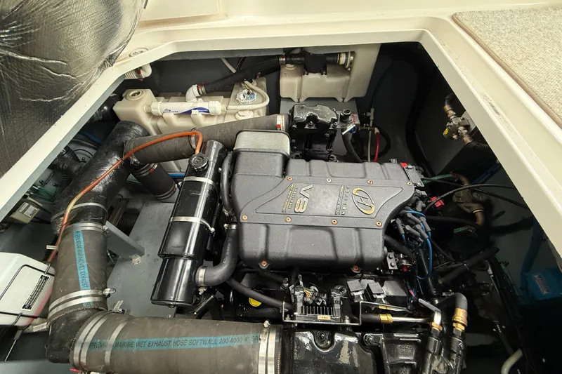 Slide: The Image of Engine compartment of a 2000 Sea Ray 340 Sundancer with V8 engine. - 64