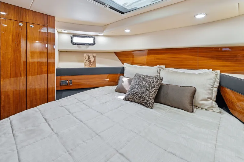 Slide: The Image of Luxurious cabin interior of 2016 Maritimo M58 yacht with elegant wood finishes. - 47