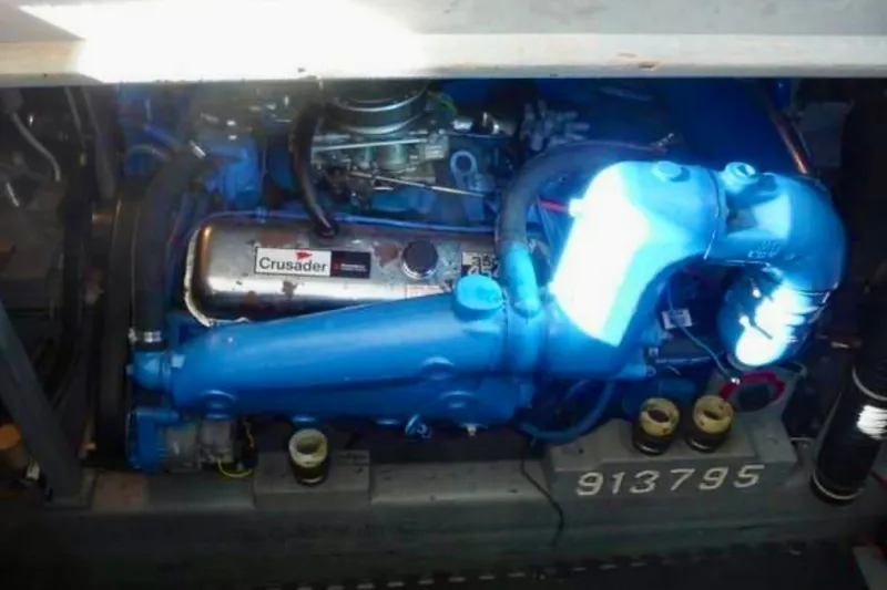 Slide: The Image of Engine compartment of 1987 Tollycraft 44 Cockpit Motor Yacht with Crusader engine. - 19