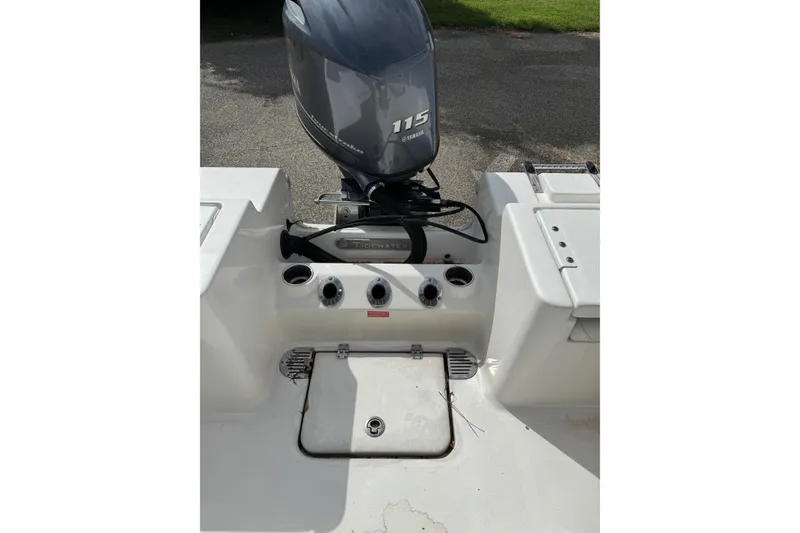 Slide: The Image of 2020 Tidewater 198 CC Adventure boat with Yamaha 115 engine, rear view. - 10
