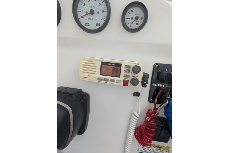 Slide: The Image of Control panel of a 2012 Sea Fox 216 Walk Around boat with Yamaha gauges. - 14