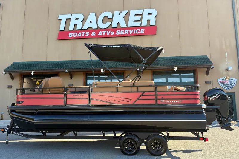 The Image of 2027 Ranger Pontoon 223FC boat displayed at Tracker Boats dealership. - 0