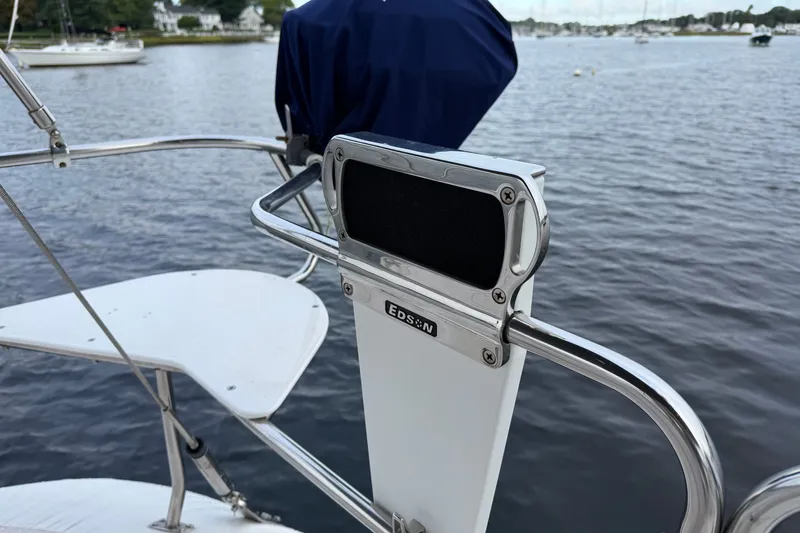 Slide: The Image of Sailboat deck view of a 1998 Catalina 380 with Edson steering system. - 9