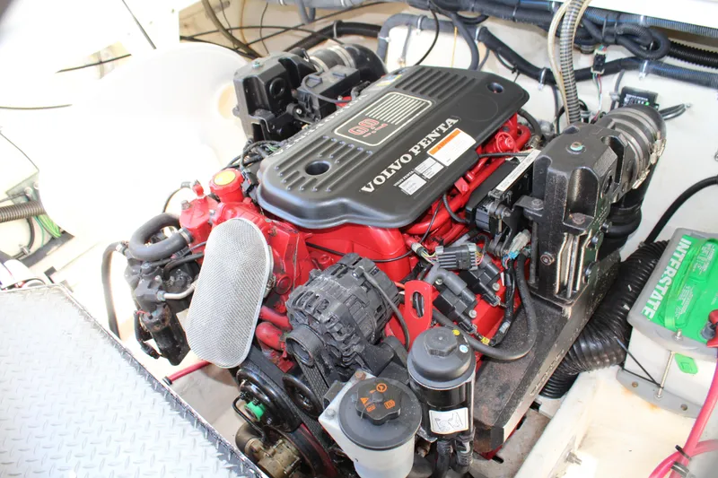 Slide: The Image of 2011 Formula 270 Bowrider engine compartment with Volvo Penta engine. - 46