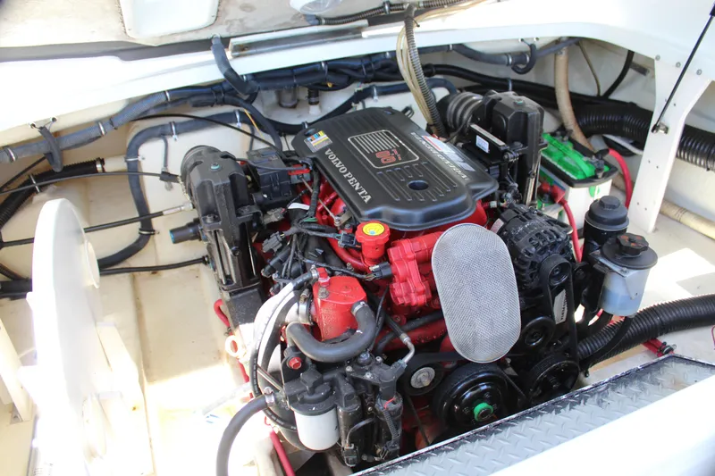 Slide: The Image of 2011 Formula 270 Bowrider engine compartment with Volvo Penta motor. - 45