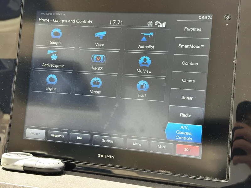 Slide: The Image of Garmin marine display on Sunseeker Predator 57, showing navigation and control options. - 20