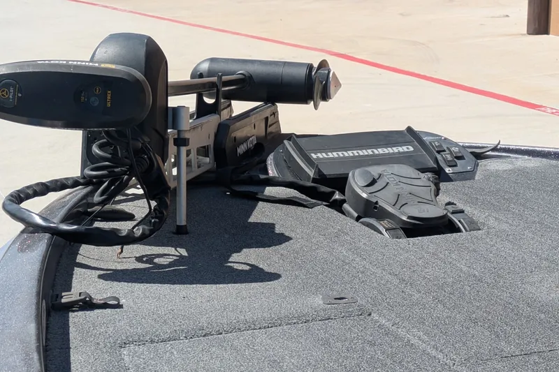 Slide: The Image of Trolling motor and fish finder on a 2018 Falcon F205 boat deck. - 7