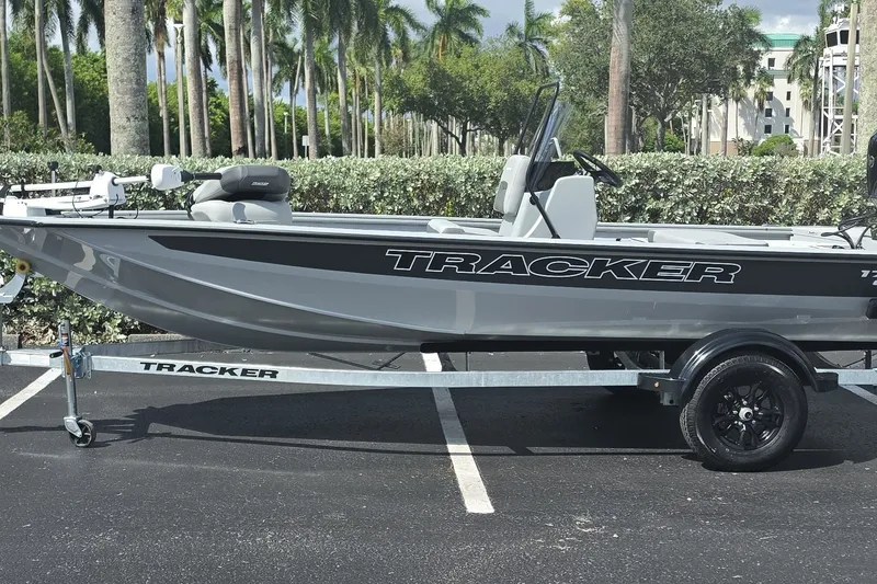 The Image of 2027 Tracker Bass Tracker 175 CC boat on trailer in parking lot. - 0