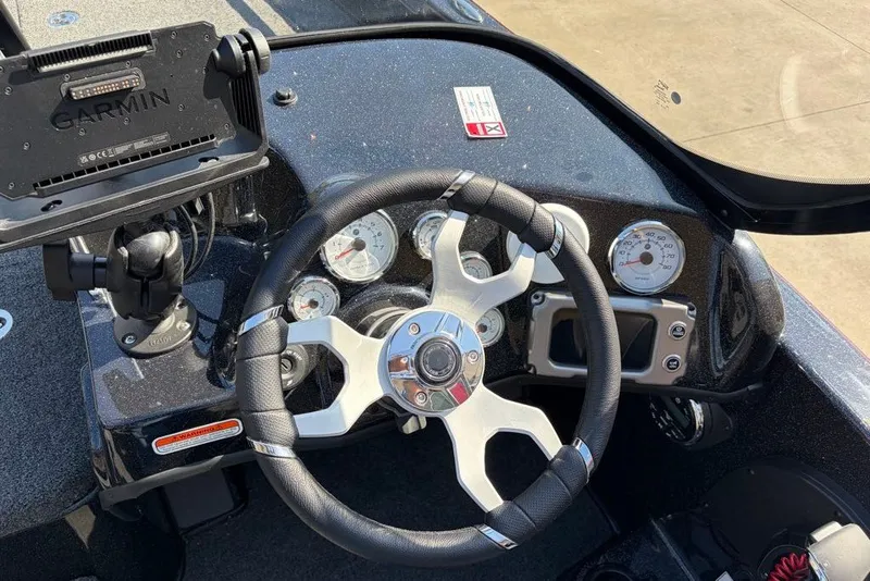 Slide: The Image of Steering console of 2027 Nitro ZV19 Pro boat with Garmin GPS and gauges. - 16