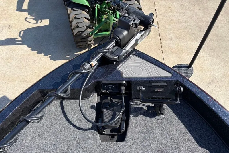 Slide: The Image of Bow of a 2027 Nitro ZV19 Pro boat with trolling motor and control panel. - 17