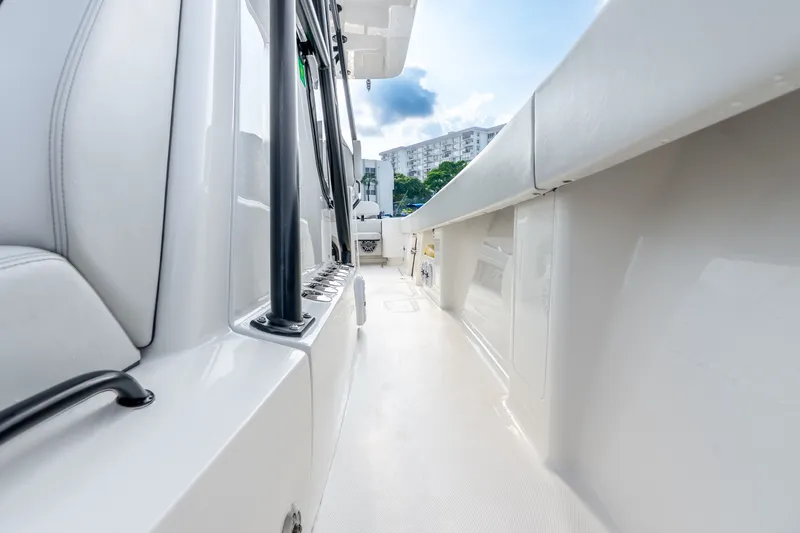 Slide: The Image of 2023 SeaVee 370Z boat deck, showcasing sleek design and modern features. - 40