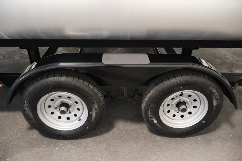 Slide: The Image of 2023 South Bay S222RS trailer wheels and fender, showcasing dual tire setup. - 40